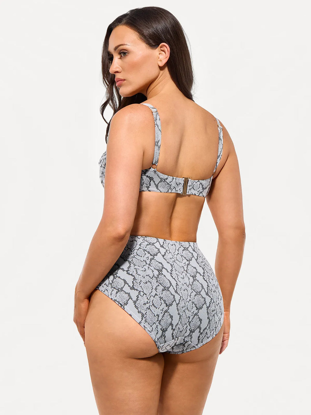 Popilush® Two-piece Swimsuit Leopard Shapewear Ruched Tummy Control Bikini Set