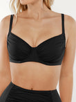 Popilush® Two-piece Swimsuit Leopard Bra / Black / XS Shapewear Ruched Tummy Control Bikini Set