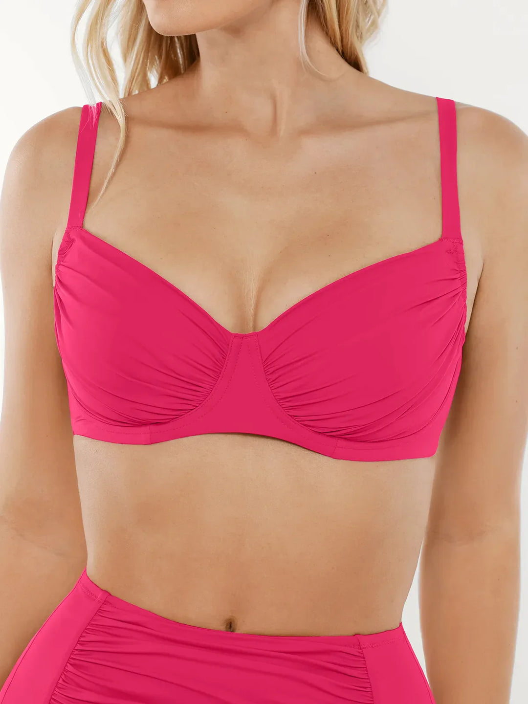 Popilush® Two-piece Swimsuit Leopard Bra / Black / XXL Shapewear Ruched Tummy Control Bikini Set