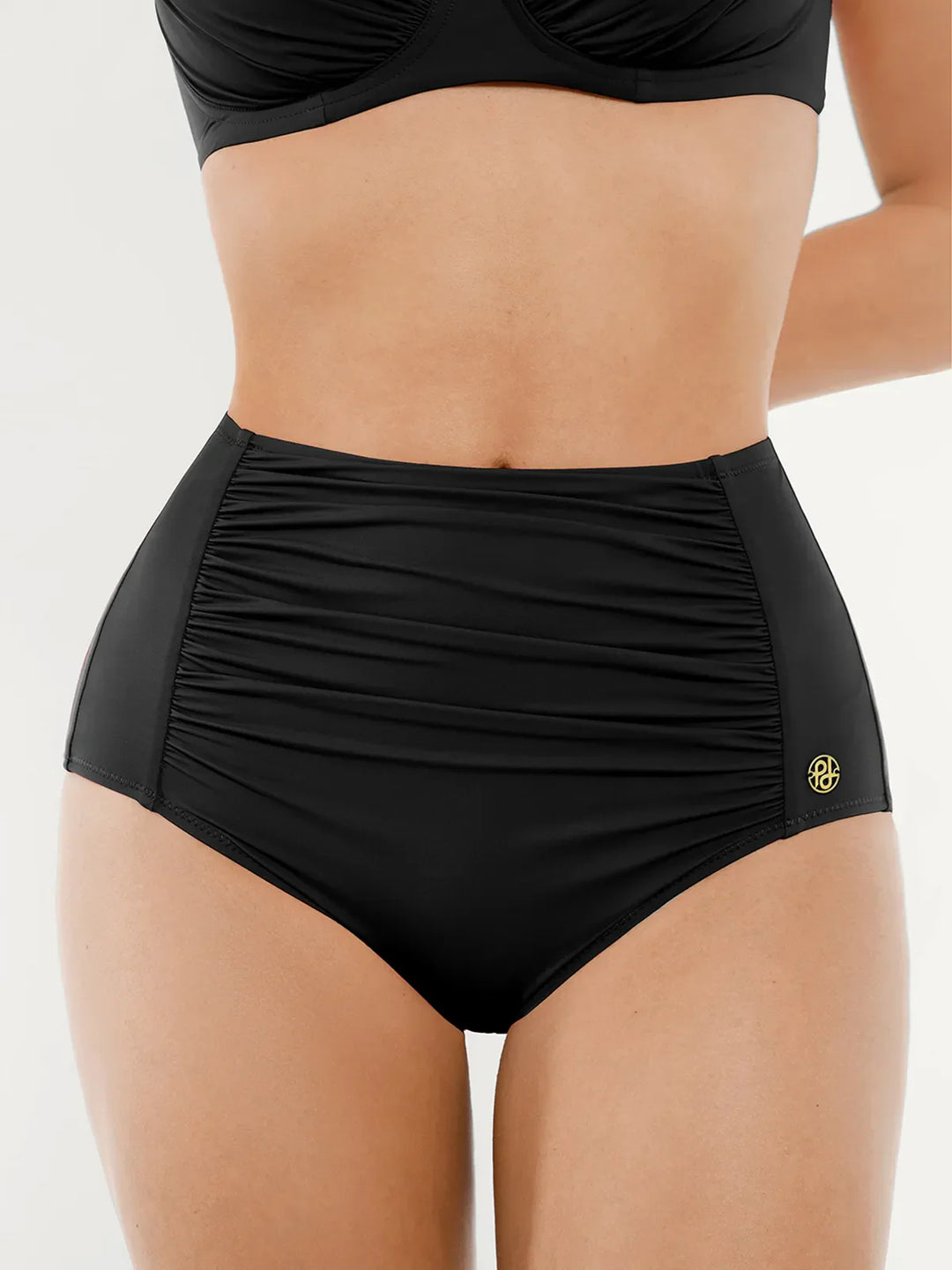 Popilush® Two-piece Swimsuit Leopard Underwear / Black / XS Shapewear Ruched Tummy Control Bikini Set