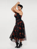 Popilush® Shapewear Ruched V-Neck A-Line Maxi Dress