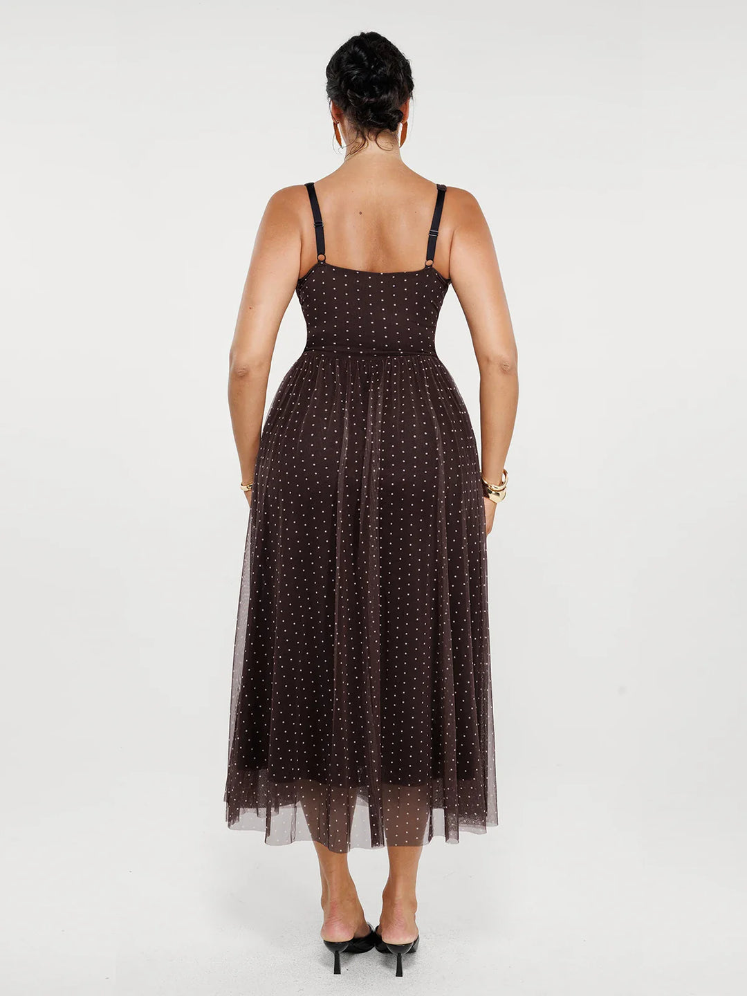 Popilush® Shapewear Ruched V-Neck A-Line Maxi Dress