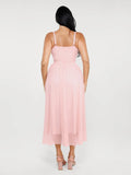 Popilush® Shapewear Ruched V-Neck A-Line Maxi Dress