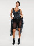 Popilush® Shapewear Ruched V-Neck A-Line Maxi Dress