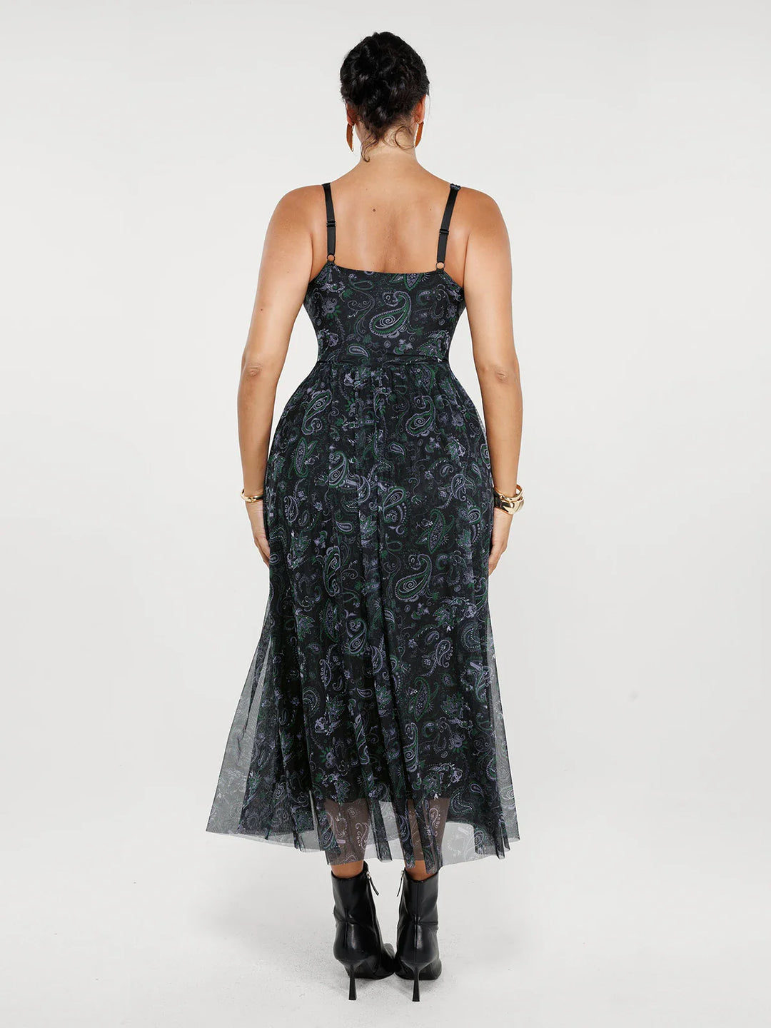 Popilush® Shapewear Ruched V-Neck A-Line Maxi Dress