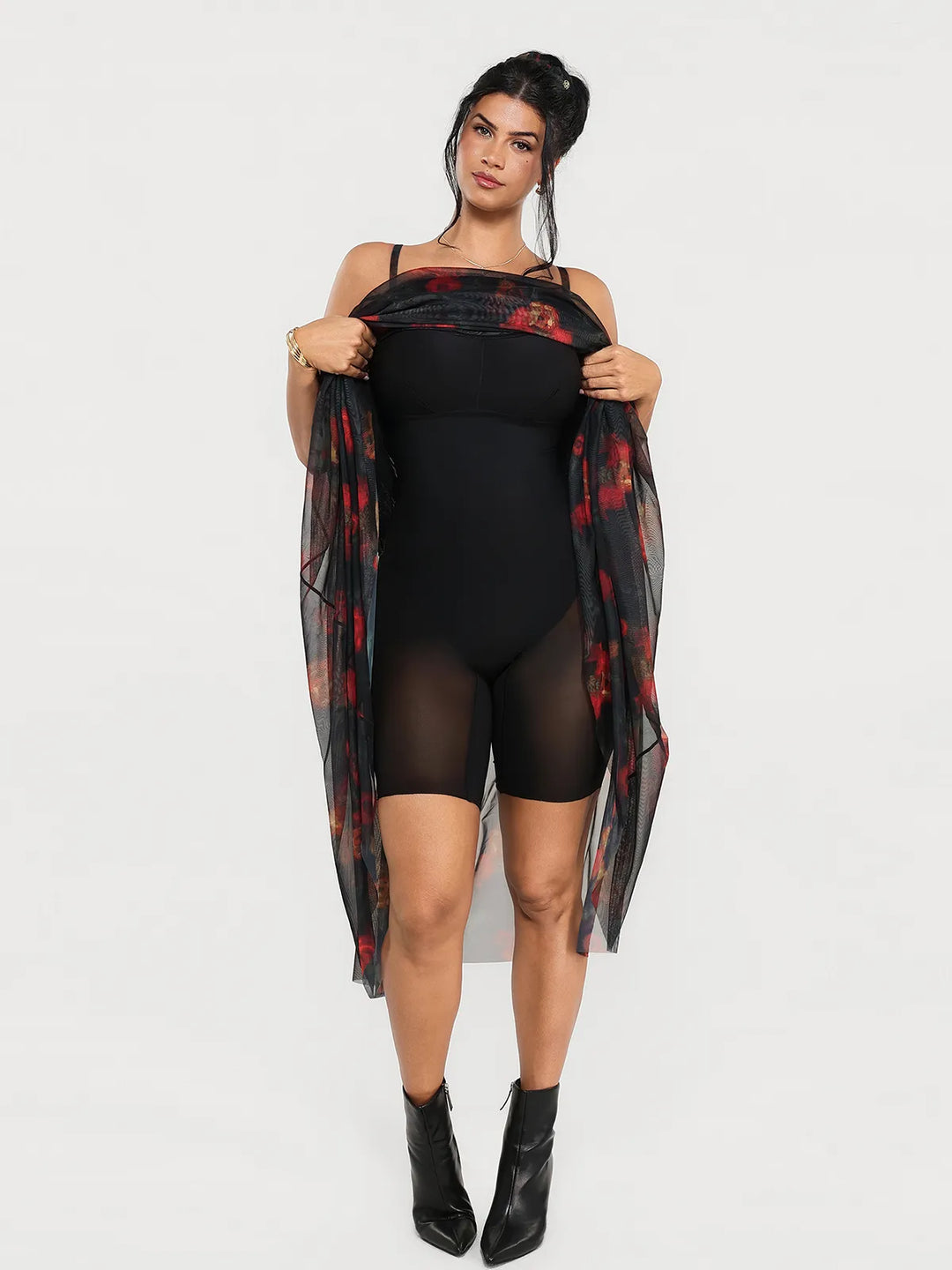 Popilush® Shapewear Satin Cowl Neck Draped Maxi Dress