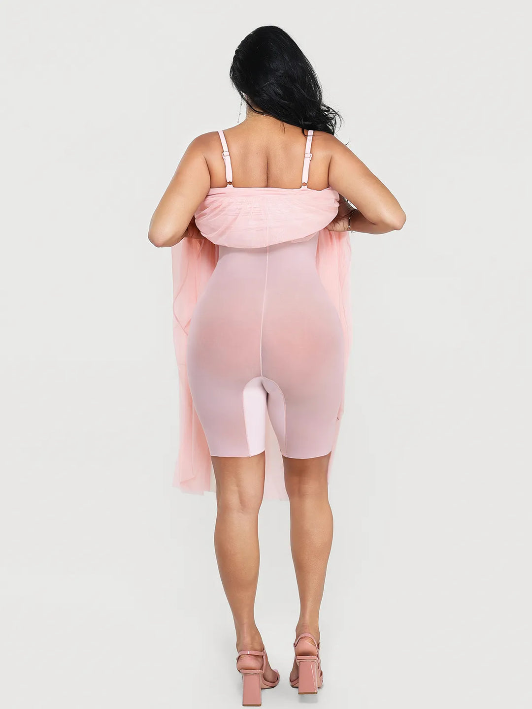 Popilush® Shapewear Satin Cowl Neck Draped Maxi Dress