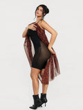 Popilush® Shapewear Satin Cowl Neck Draped Maxi Dress