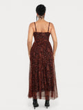 Popilush® Shapewear Satin Cowl Neck Draped Maxi Dress
