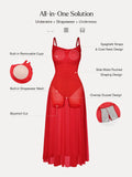 Popilush® Shapewear Satin Cowl Neck Draped Maxi Dress