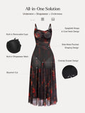 Popilush® Shapewear Satin Cowl Neck Draped Maxi Dress