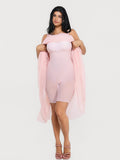 Popilush® Shapewear Satin Cowl Neck Draped Maxi Dress