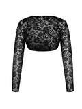 Popilush® Sexy Tops Body Shaper Long Sleeve Shrug / Black / XS Shapewear Sculpting Lace Bodysuit or Midi Skirt or Shrug