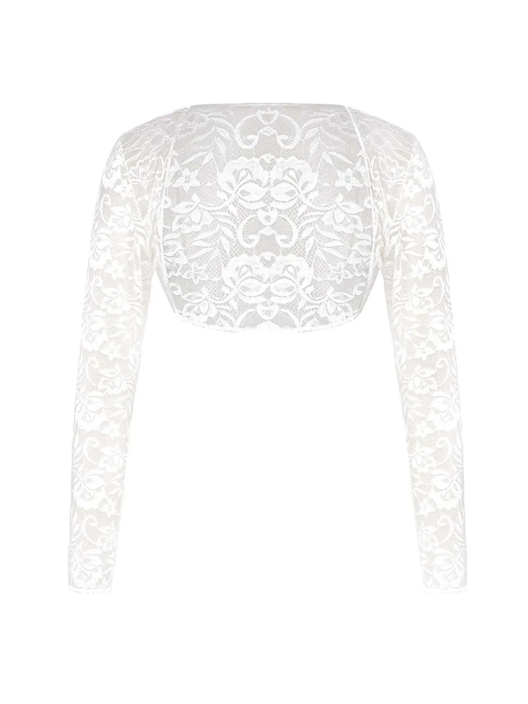 Popilush® Sexy Tops Body Shaper Long Sleeve Shrug / White / XS Shapewear Sculpting Lace Bodysuit or Midi Skirt or Shrug