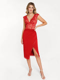 Popilush® Sexy Tops Body Shaper Set / Red / XS Shapewear Sculpting Lace Bodysuit or Midi Skirt or Shrug