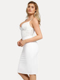 Popilush® Formal Bodycon Party Cocktail Evening Gown Shapewear Sculpting Lace Corset Midi Slip Dress