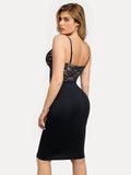 Popilush® Formal Bodycon Party Cocktail Evening Gown Shapewear Sculpting Lace Corset Midi Slip Dress