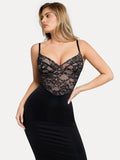Popilush® Formal Bodycon Party Cocktail Evening Gown Shapewear Sculpting Lace Corset Midi Slip Dress