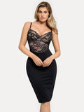 Popilush® Formal Bodycon Party Cocktail Evening Gown Black / XS Shapewear Sculpting Lace Corset Midi Slip Dress