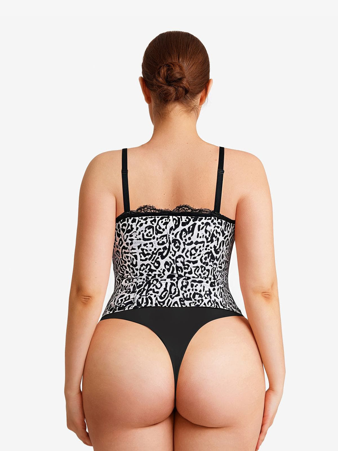 Popilush® Shapewear Sculpting Leopard Mesh Detachable Strap Corset Top
