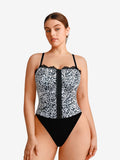 Popilush® White Leopard / S Shapewear Sculpting Leopard Mesh Detachable Strap Corset Top