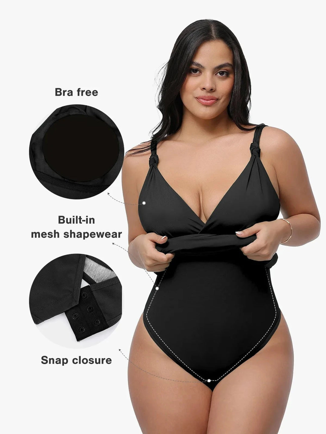 Popilush® Shapewear Sculpting Side Slit Mini Dress