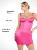 Popilush® Bodycon Summer Dress Tummy Control Shapewear Scuplting Satin Bustier Mini Dress
