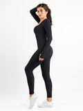 Popilush® Yoga Activewear Jumpsuit Shapewear Seamless Long Sleeve & Square Neck Sleeveless Jumpsuits