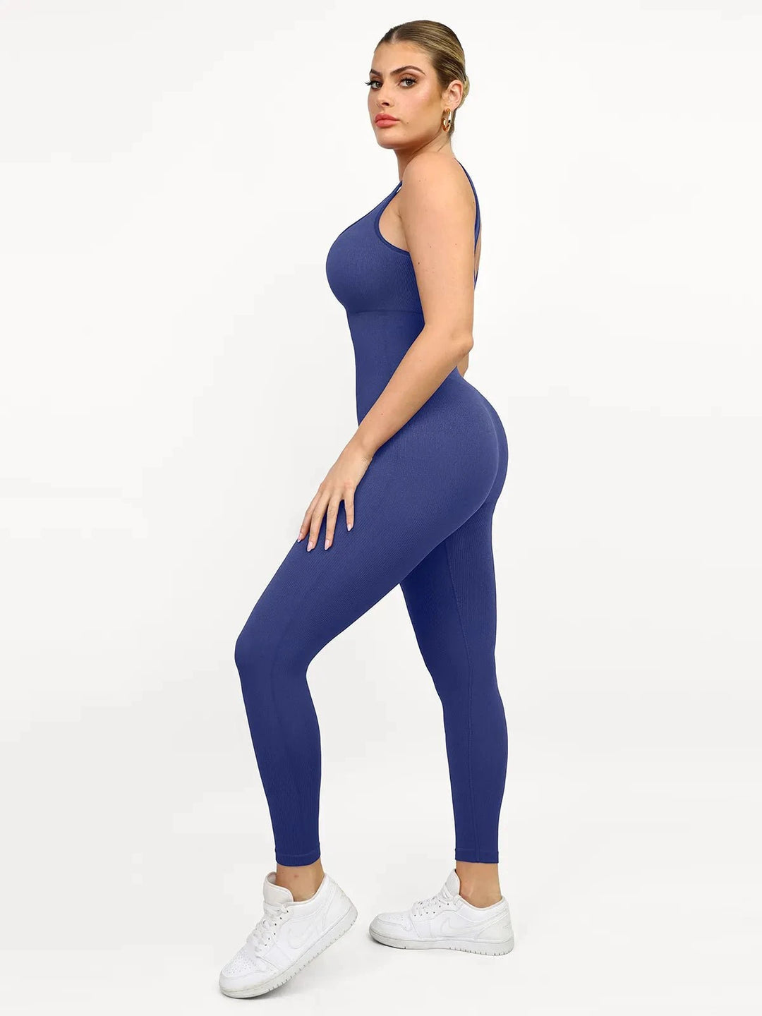Popilush® Yoga Activewear Jumpsuit Shapewear Seamless Square Neck Tank Workout Jumpsuit