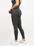 Popilush® Yoga Activewear Jumpsuit Shapewear Seamless Square Neck Tank Workout Jumpsuit