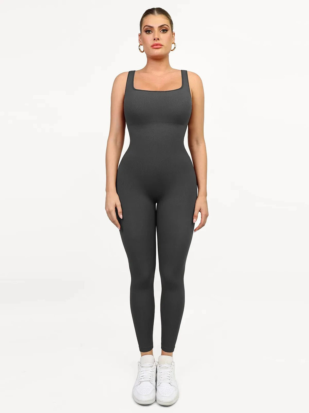 Popilush® Yoga Activewear Jumpsuit Shapewear Seamless Square Neck Tank Workout Jumpsuit