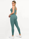 Popilush® Yoga Activewear Jumpsuit Shapewear Seamless Square Neck Tank Workout Jumpsuit