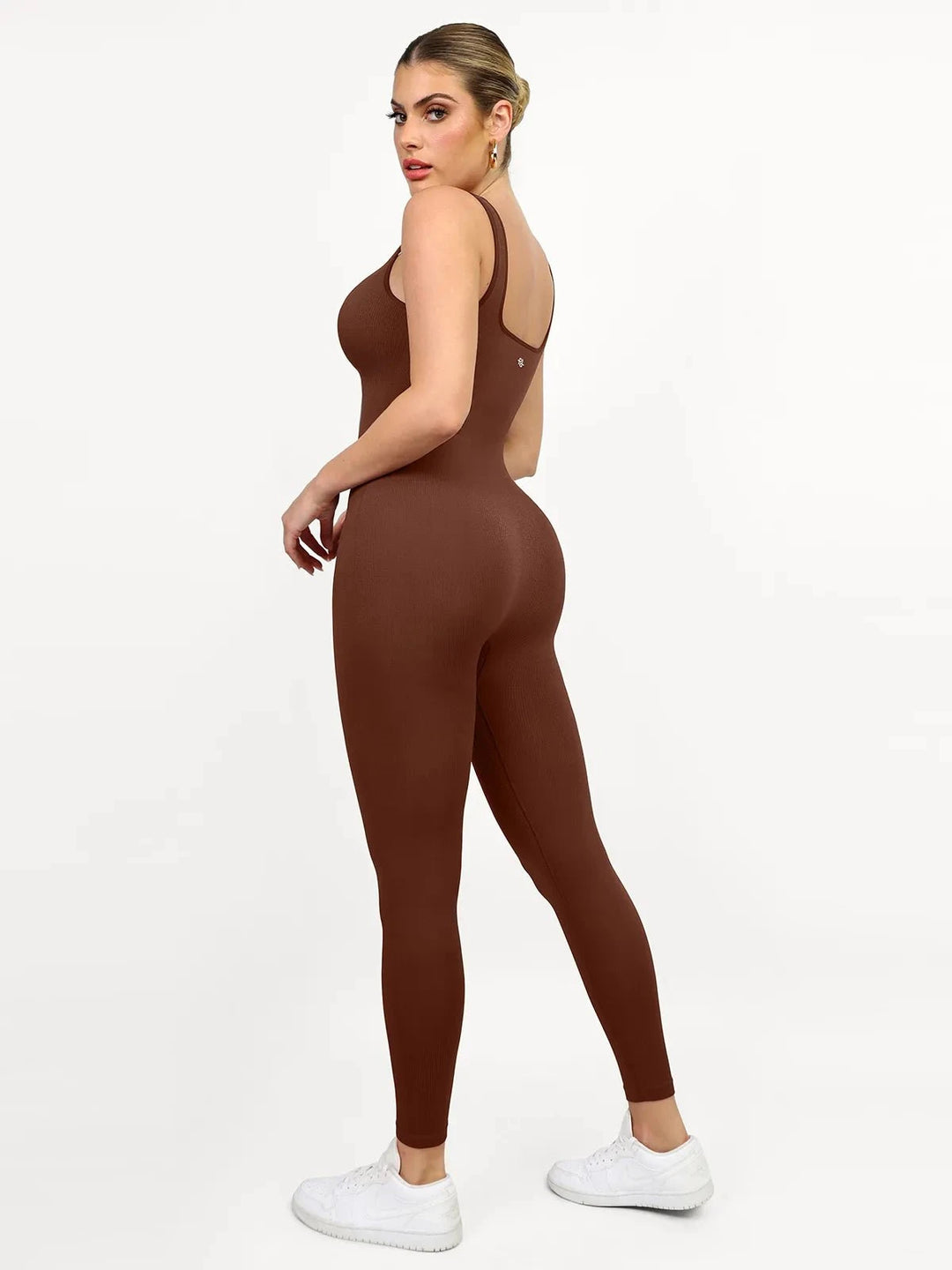 Popilush® Yoga Activewear Jumpsuit Shapewear Seamless Square Neck Tank Workout Jumpsuit