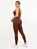 Popilush® Yoga Activewear Jumpsuit Shapewear Seamless Square Neck Tank Workout Jumpsuit