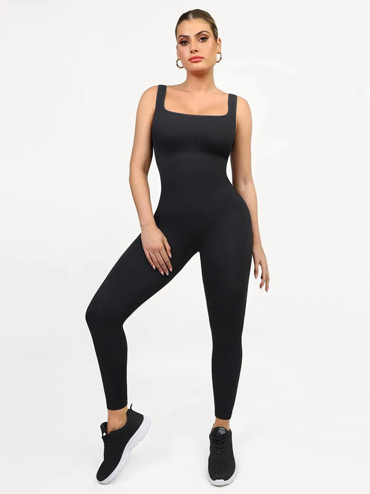 Popilush® Yoga Activewear Jumpsuit Black / S Shapewear Seamless Square Neck Tank Workout Jumpsuit