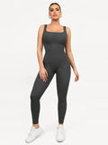 Popilush® Yoga Activewear Jumpsuit Grey / S Shapewear Seamless Square Neck Tank Workout Jumpsuit