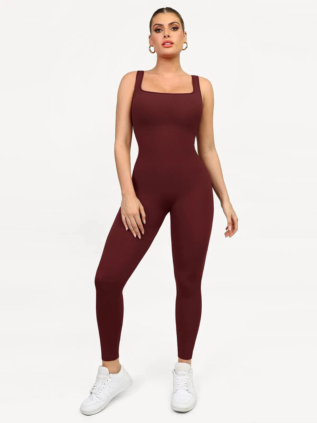 Popilush® Yoga Activewear Jumpsuit Red / S Shapewear Seamless Square Neck Tank Workout Jumpsuit