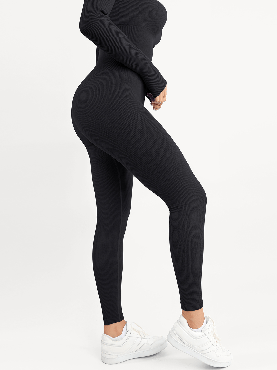 Popilush® Yoga Activewear Jumpsuit Winter Shapewear Seamless Thumb Hole Long Sleeve Jumpsuit