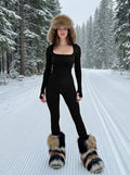 Popilush® Yoga Activewear Jumpsuit Winter Shapewear Seamless Thumb Hole Long Sleeve Jumpsuit