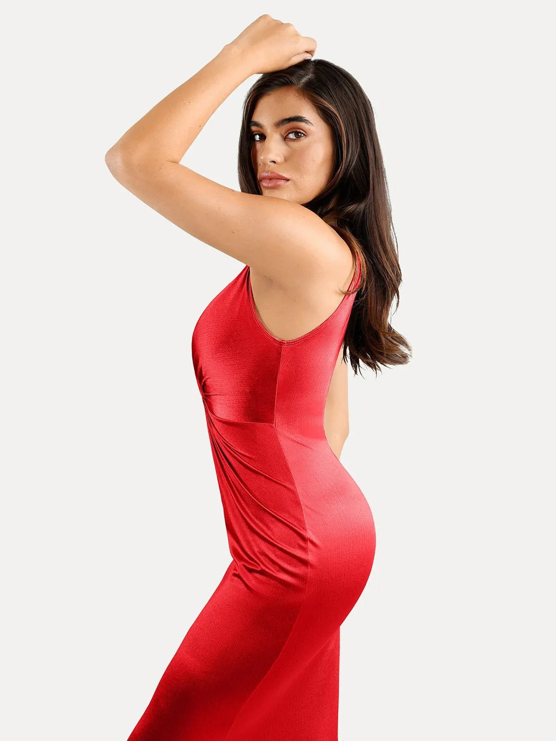 Popilush® Formal Bodycon Party Summer Dress Shapewear Shine Deep V-Neck Bias Twist Hourglass Maxi Dress
