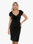 Popilush® Midi Braless Work Dress for Office Lady Shapewear Short Sleeve Perfect Form Sheath Dress