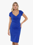 Popilush® Midi Braless Work Dress for Office Lady Shapewear Short Sleeve Perfect Form Sheath Dress