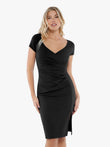 Popilush® Midi Braless Work Dress for Office Lady Black / XS Shapewear Short Sleeve Perfect Form Sheath Dress