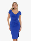 Popilush® Midi Braless Work Dress for Office Lady Blue / XS Shapewear Short Sleeve Perfect Form Sheath Dress
