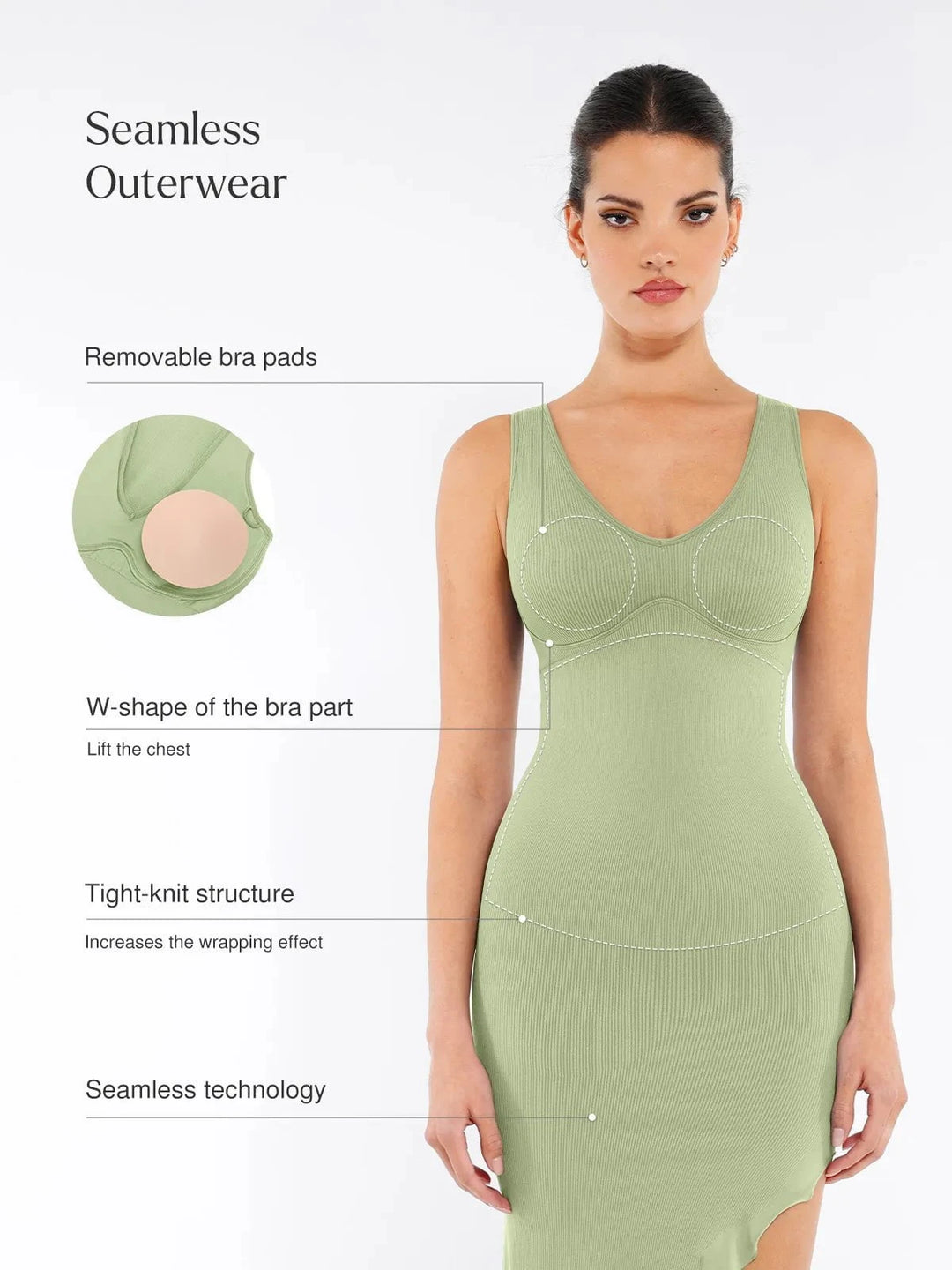 Popilush® Shapewear Sleeveless Sculpting Seamless Dress Set