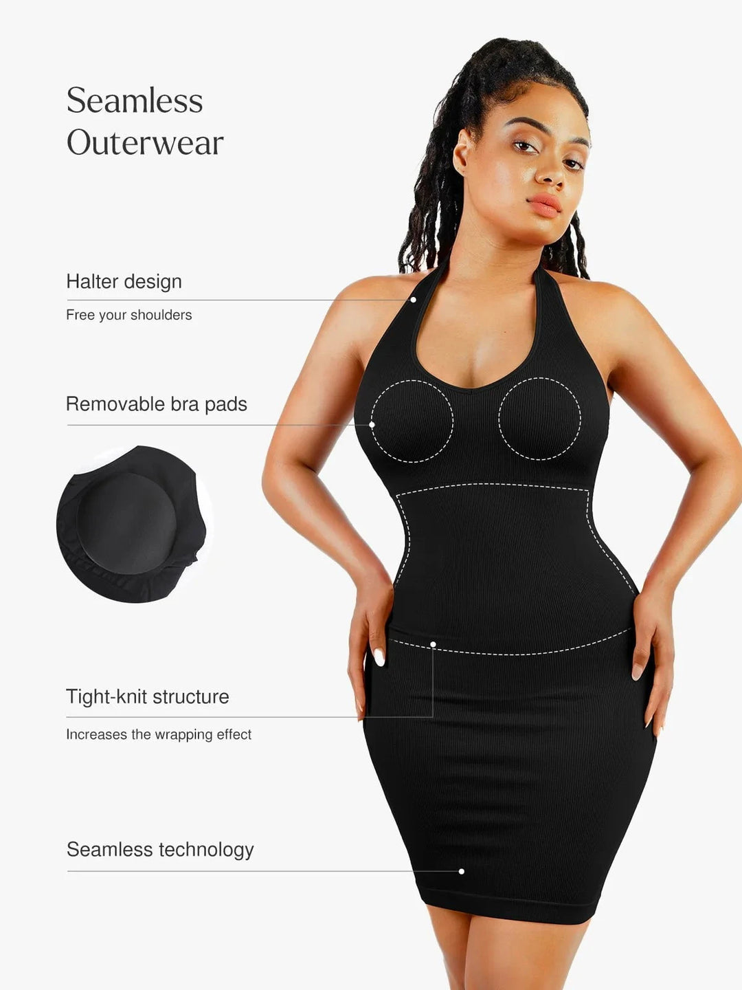 Popilush® Shapewear Sleeveless Sculpting Seamless Dress Set