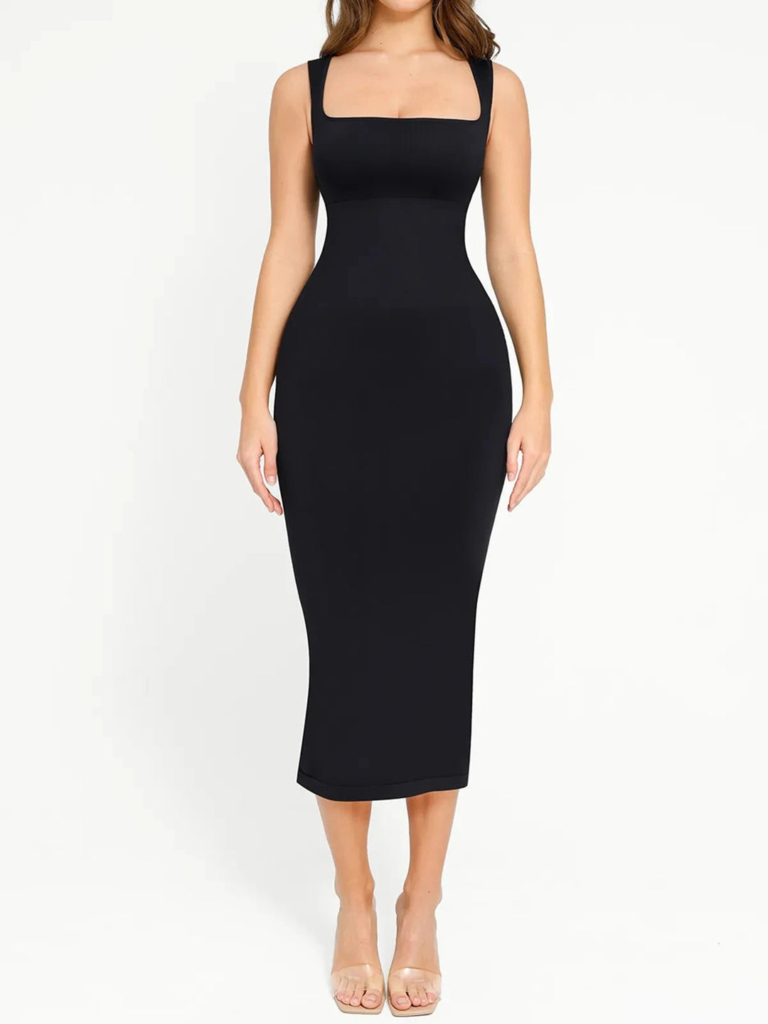 Popilush® Black / XXS Shapewear Sleeveless Square Neck Slimming Seamless Dress