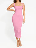 Popilush® Pink / XXS Shapewear Sleeveless Square Neck Slimming Seamless Dress
