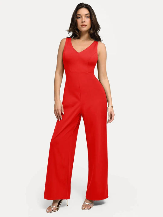 Popilush® Casual Jumpsuit Summer Outfits Red / XS Shapewear Slimming Wide-Leg Jumpsuit