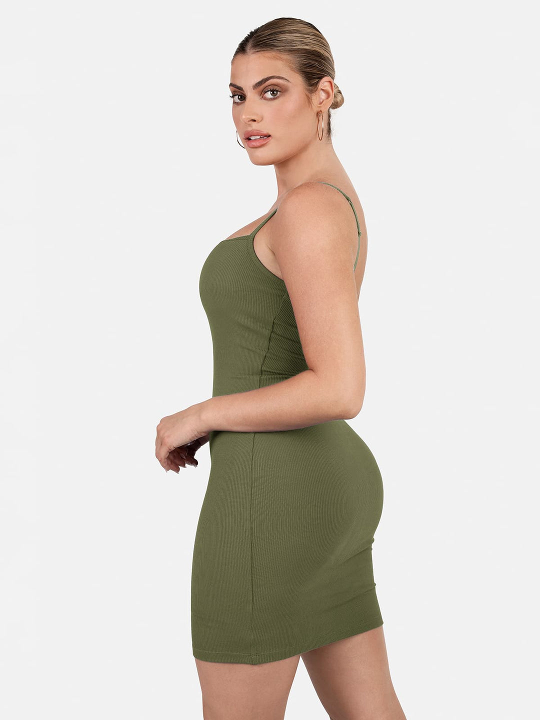 Popilush® Slimming Bodycon Party Cocktail Loungewear Shapewear Solid Modal Butt Lift Mini Slip Dress